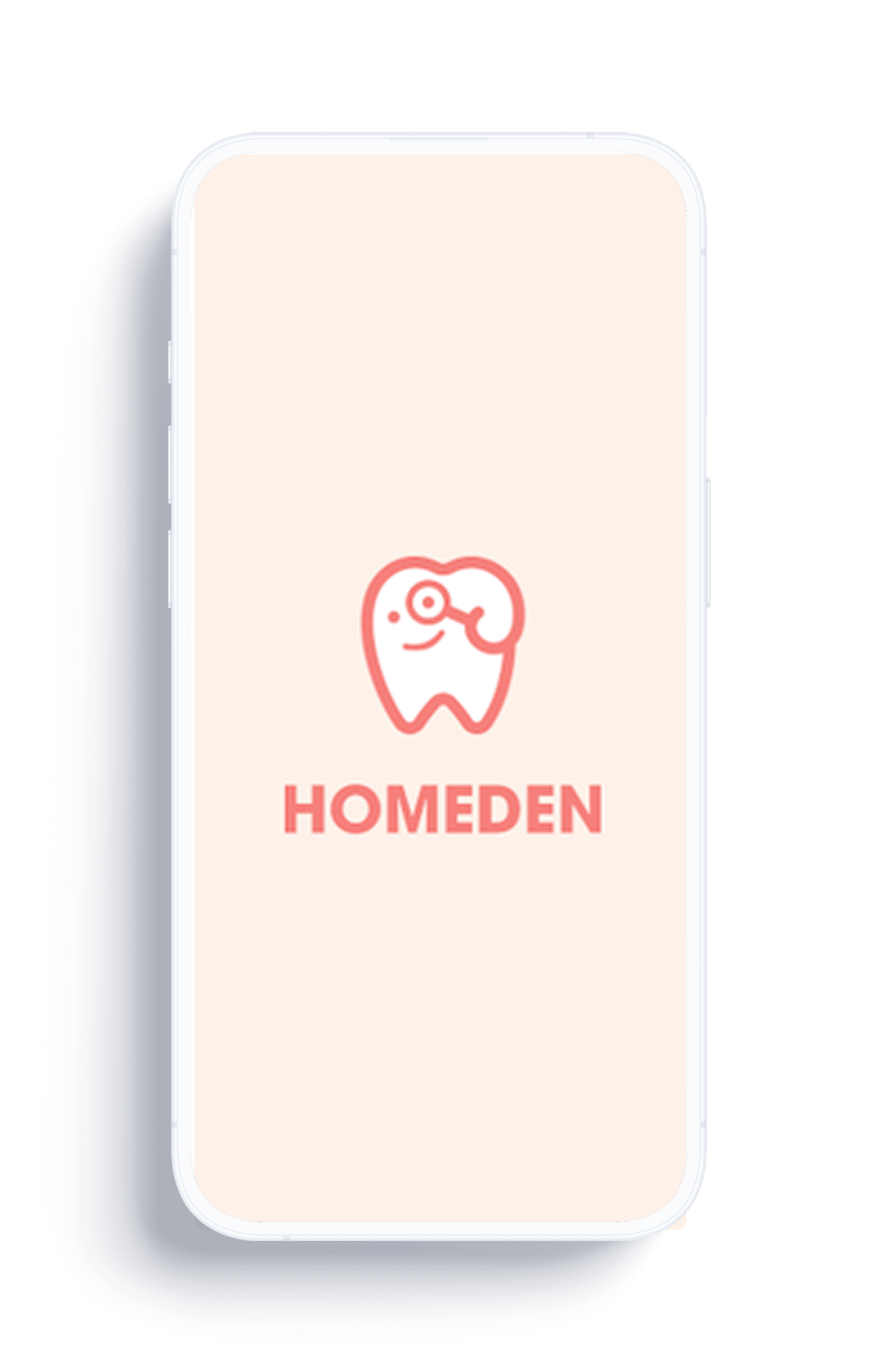 홈덴 앱 시작 화면을 담은 iOS 목업