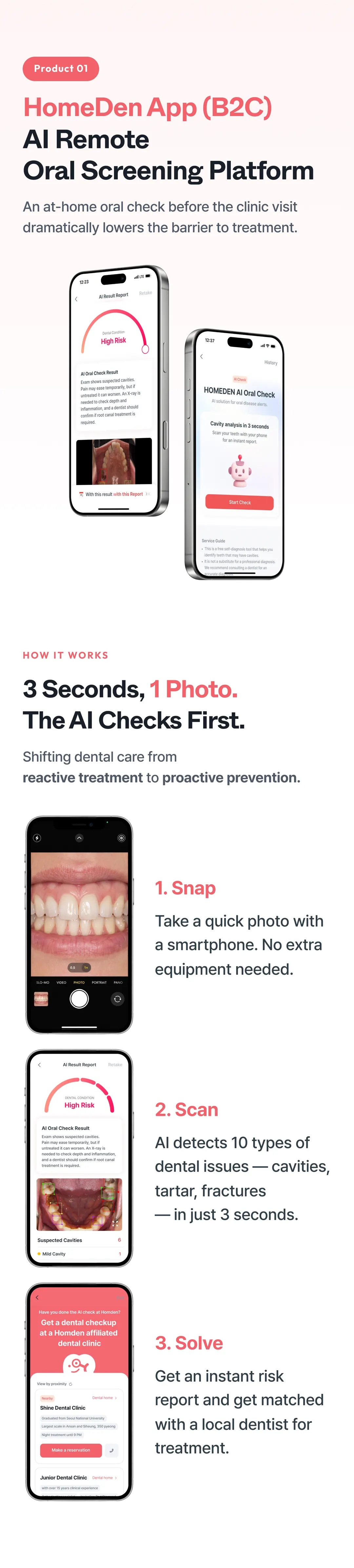 HomeDen App: AI remote oral screening, how it works in three steps